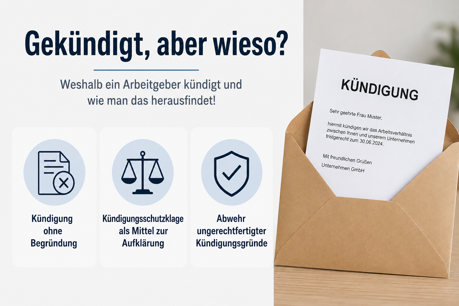 Gekündigt, aber wieso? Kündigungsgründe erkennen und Kündigung prüfen lassen
